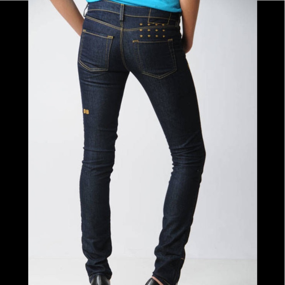 Ksubi super skinny zips in raw rinse indigo